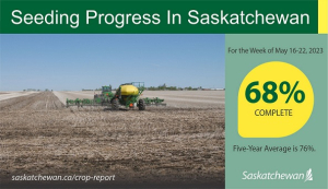 Seeding progress in Saskatchewan jumped by 30 percent
