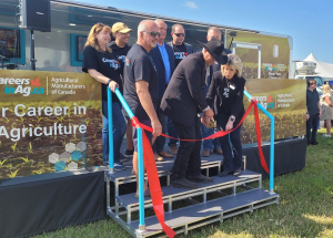 President of Agricultural Manufacturers of Canada on the mobile skills lab unit unveiled at Ag in Motion
