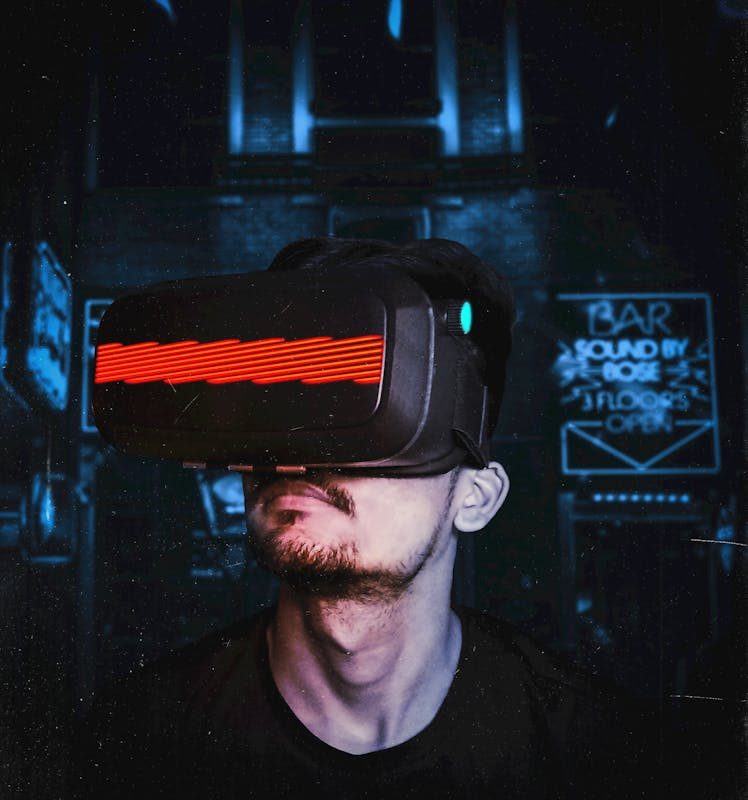 Man Wearing Vr Goggles