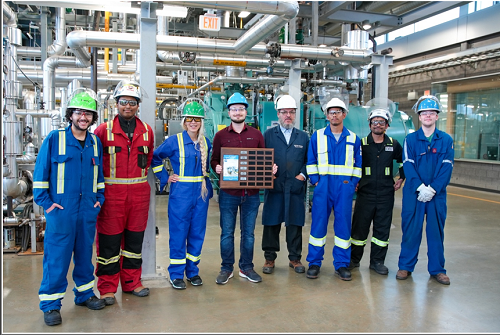 Keyano College and Nathan Morin celebrate PanGlobal Power Engineering Award. Supplied image