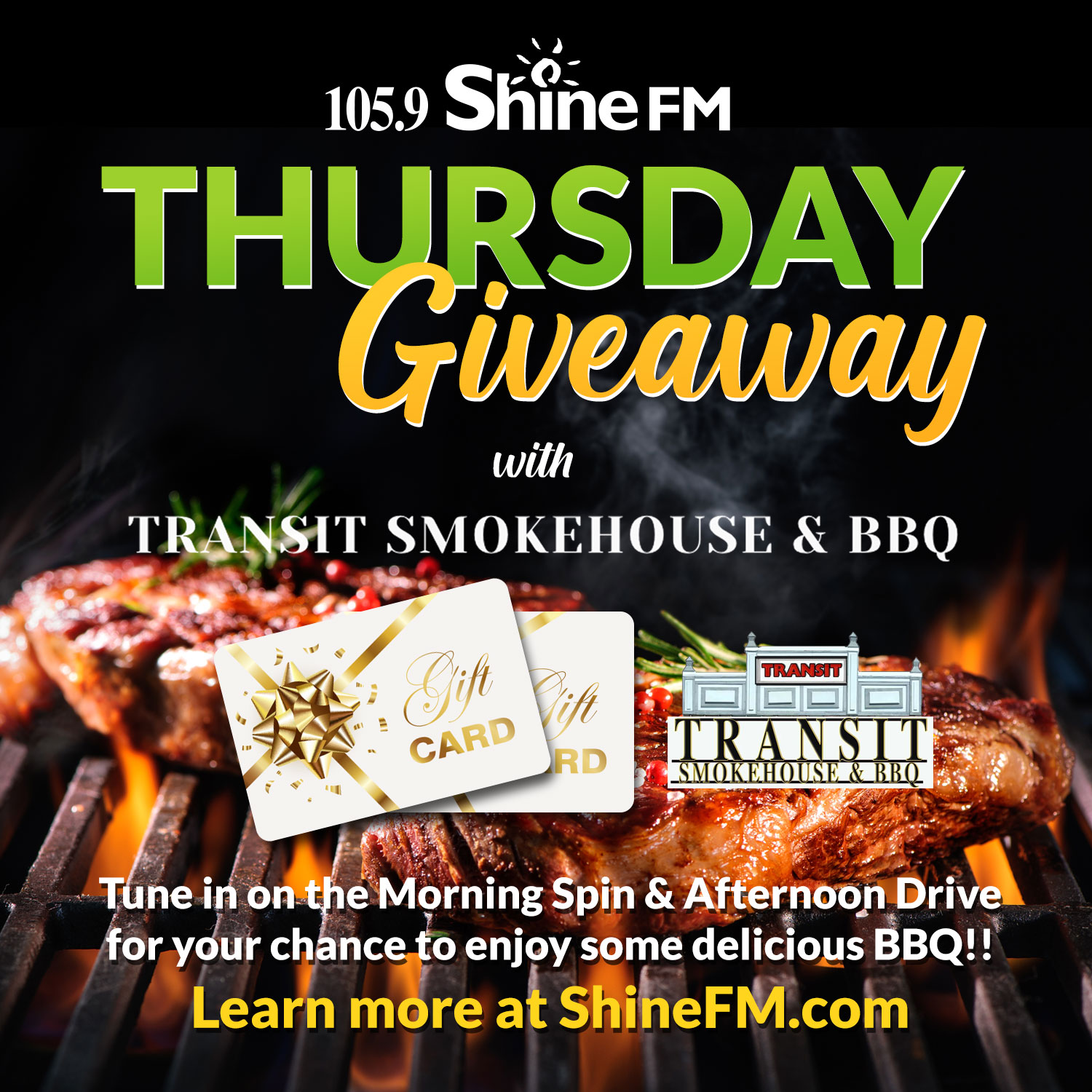 Thursday Giveaways w/ Transit Smokehouse & BBQ!