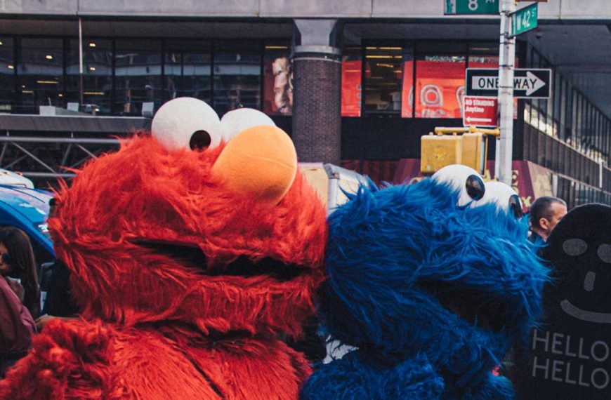 Elmo and Cookie Monster Mascots