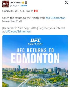 UFC Returns To Edmonton!